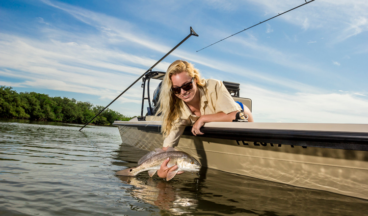 Catching a Red Fish on Florida's Space Coast