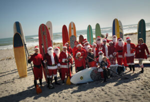 Surfing Santas in Cocoa Beach