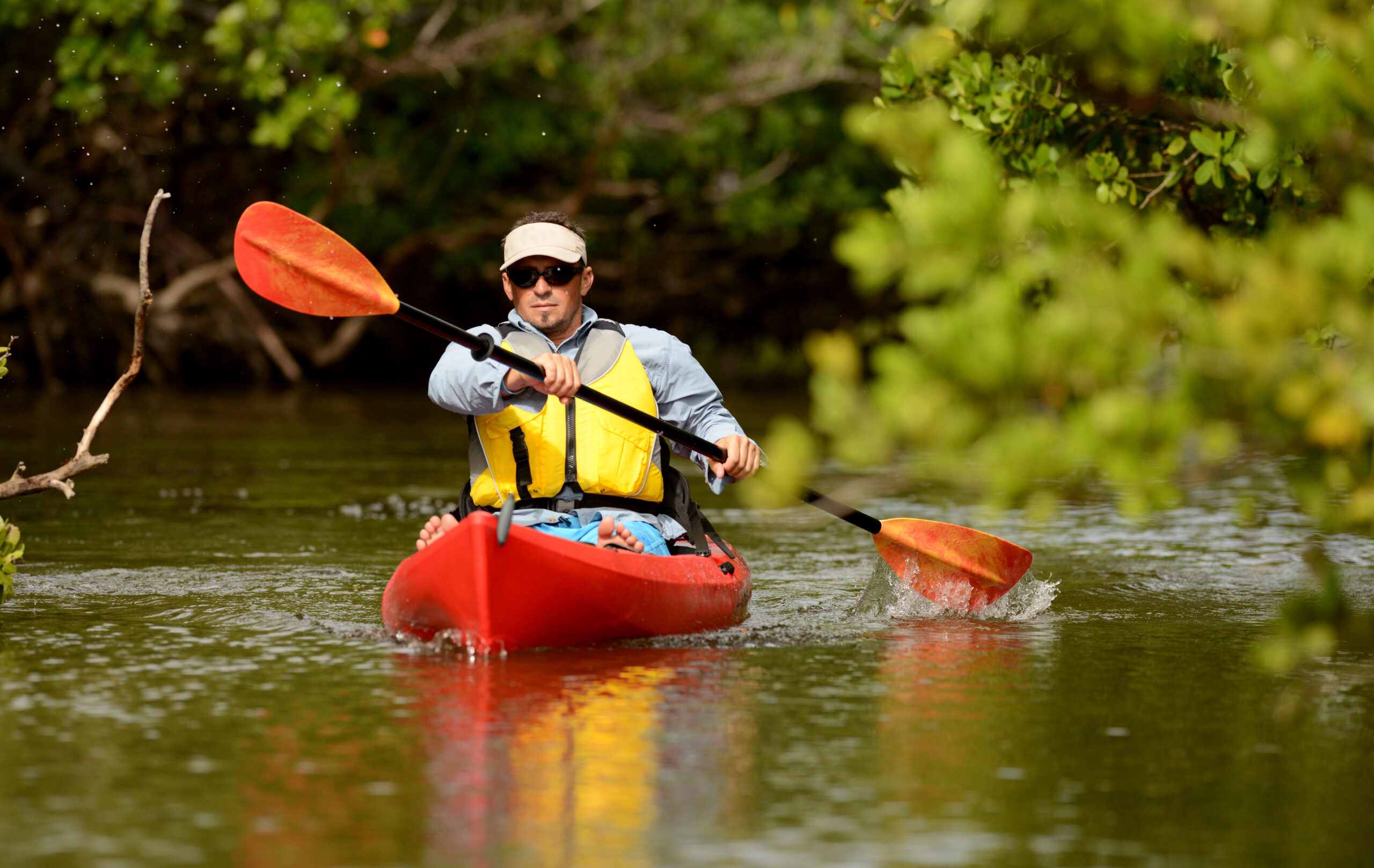 Kayaking on the river in Palm Bay, FL