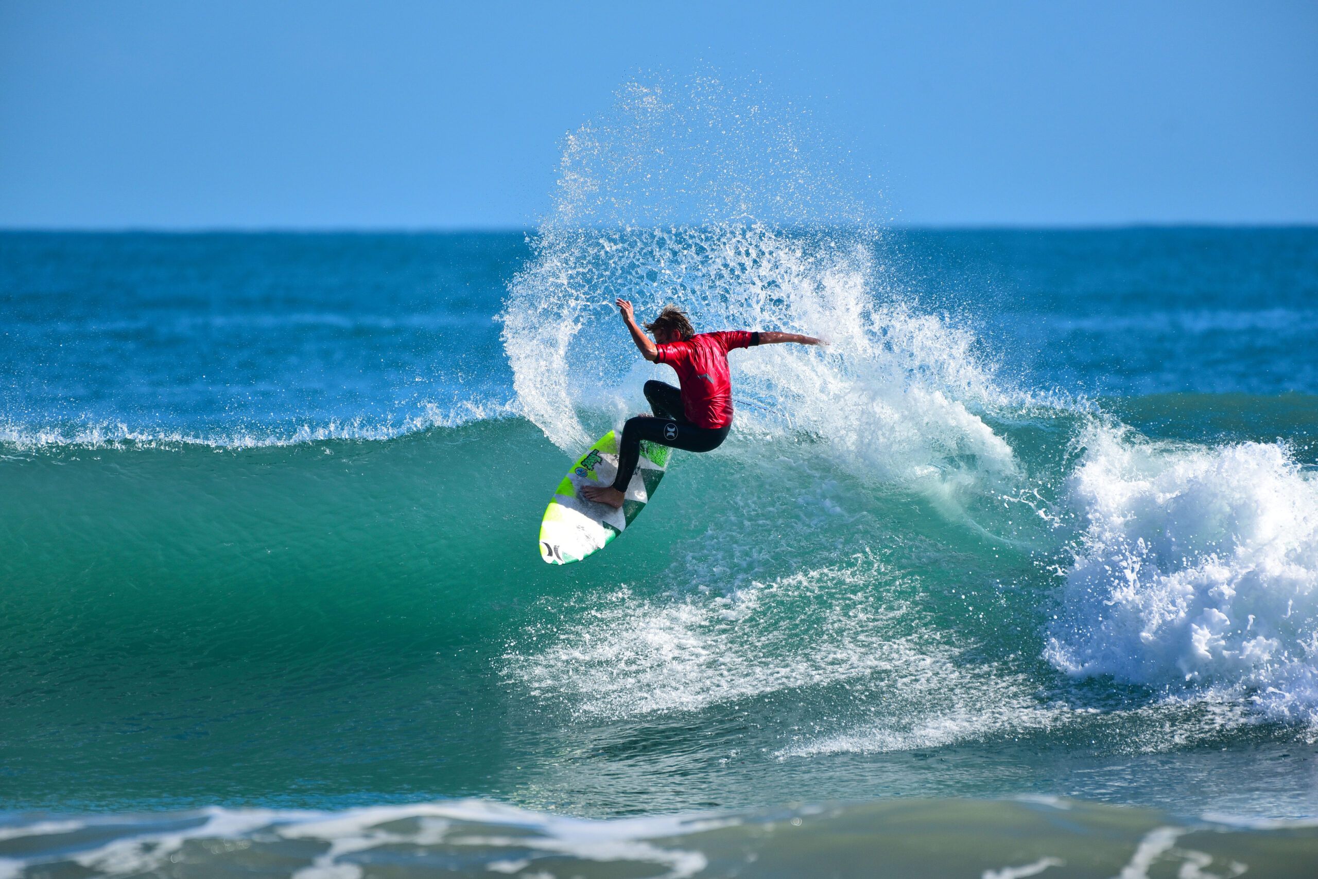 Surfing on a wave at the Sebastian Inlet State Park