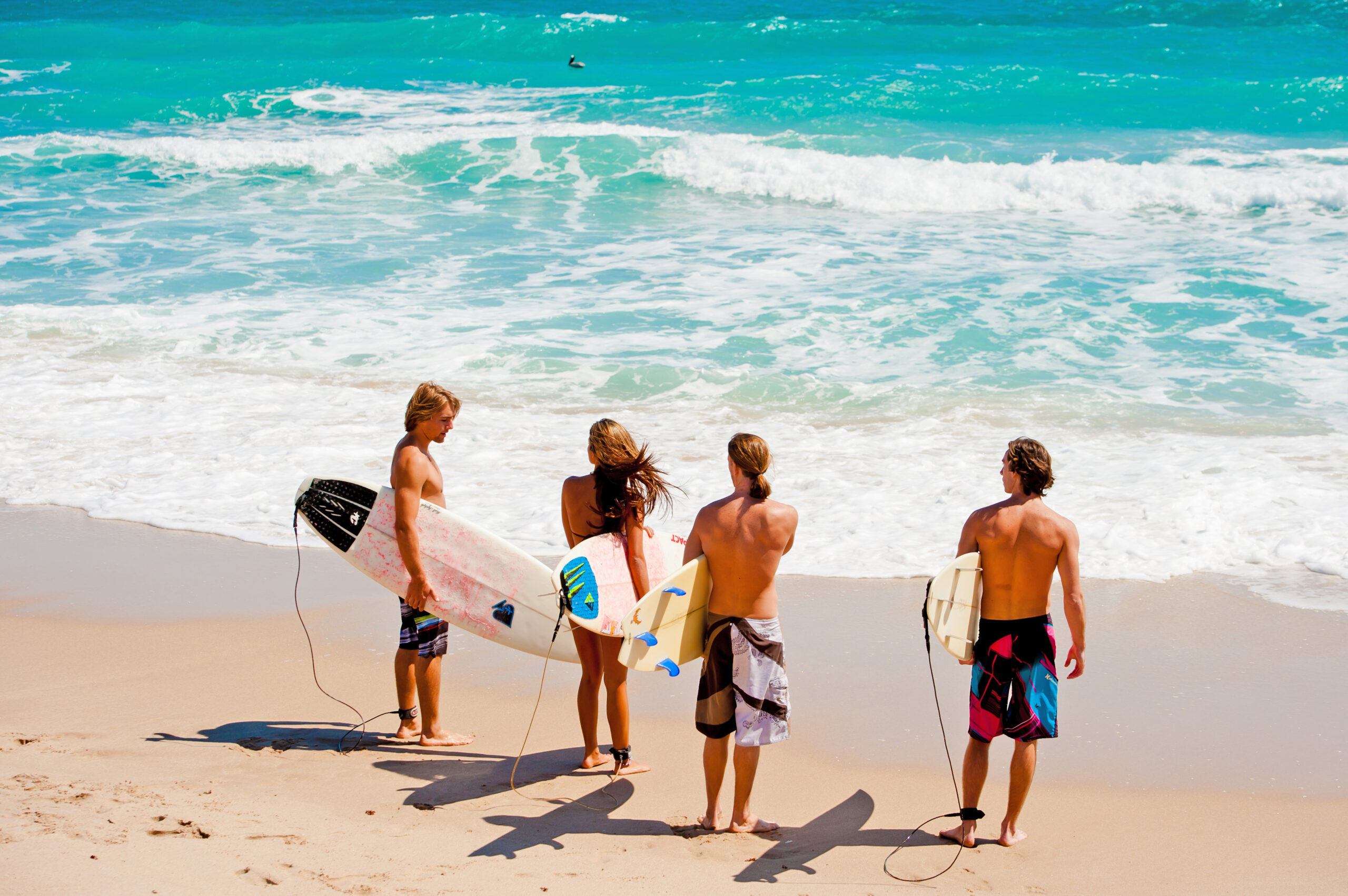 Surfers at Playalinda Beach