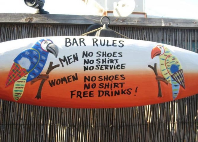 The Island Waterfront Bar Rules