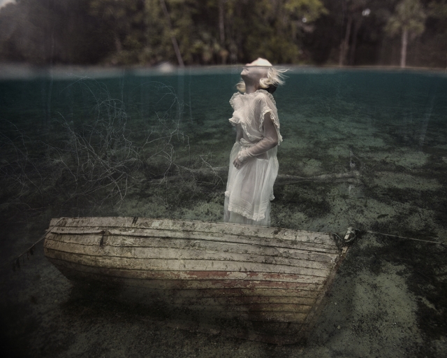 Erika Masterson Fine Art Sunken Boat with Girl Surfacing