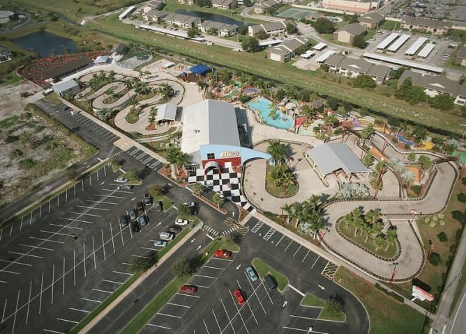 Andretti Thrill Park Go Kart Track from the Air