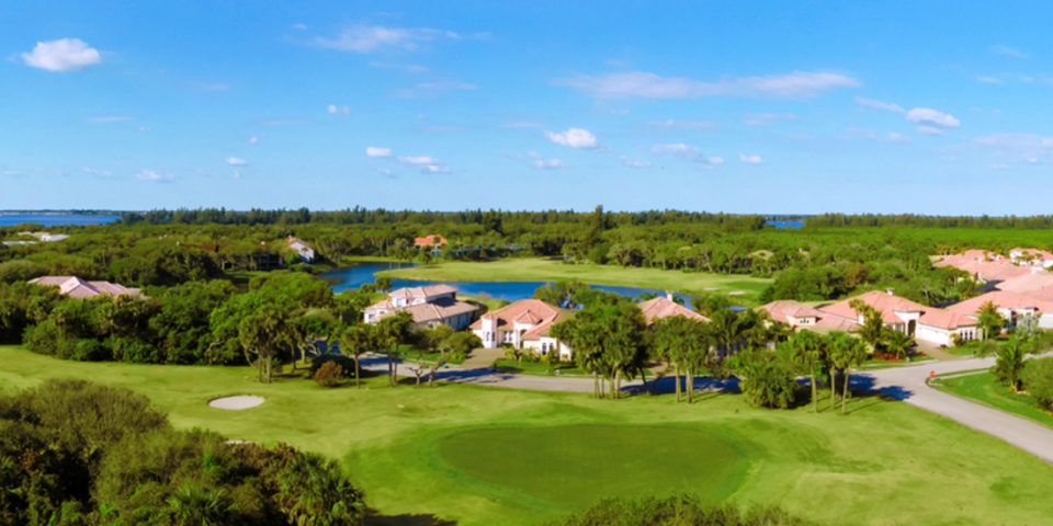 Aquarina Country Club Golf Course Drone View of the Greens