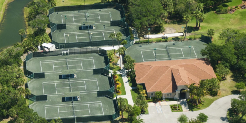 Aquarina Country Club Golf Course Aerial View of Tennis Court