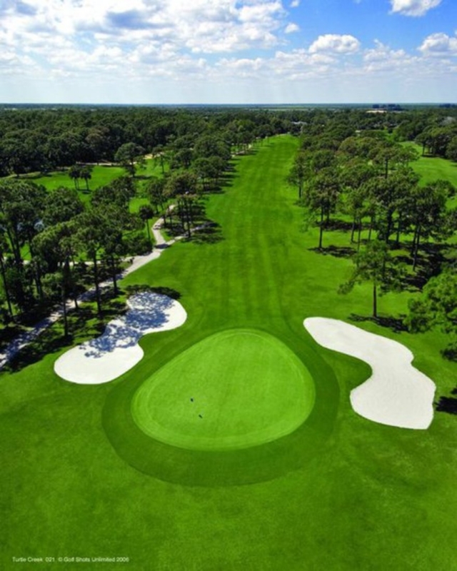 Turtle Creek Golf Course Drone View of Greens 2