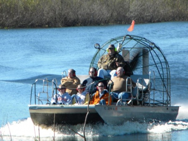 Camp Holly Fishing & Airboats Guests on Air Boat