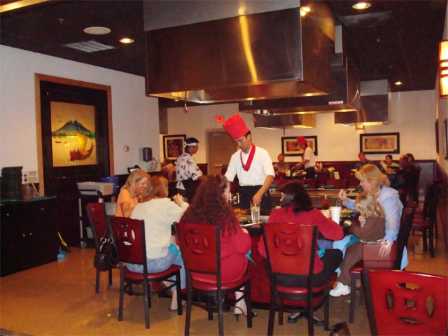 Fujiyama Japanese Seafood & Steak Guests Around Hibachi Grill 1