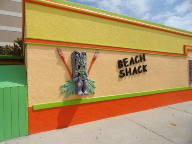 Beach Shack Exterior with Tiki Mascot