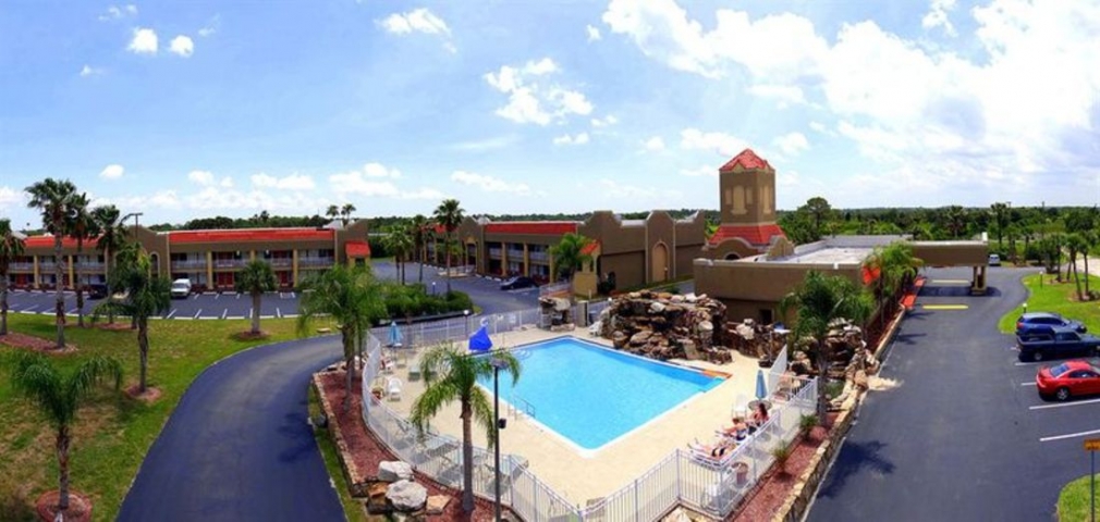 Quality Inn Kennedy Space Center Fish Eye Drone View