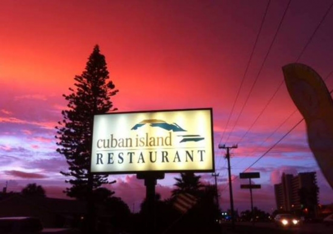 Cuban Island Restaurant Outdoor Sign