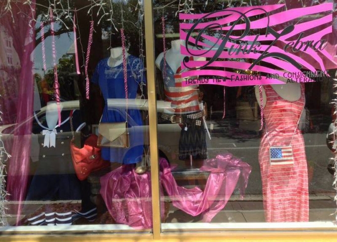 Pink Zebra Window Dressing