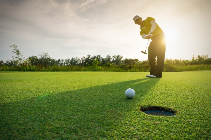 Putting on the green at the Crane Creek Reserve Golf Course in Melbourne, FL