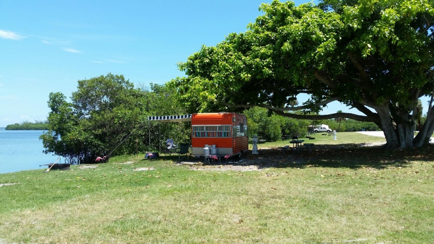 Camping with an camper in Long Point Park & Campground