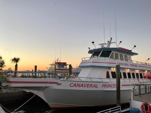 Sunset over the boat from Orlando Princess & Canaveral Princess Deep Sea Fishing