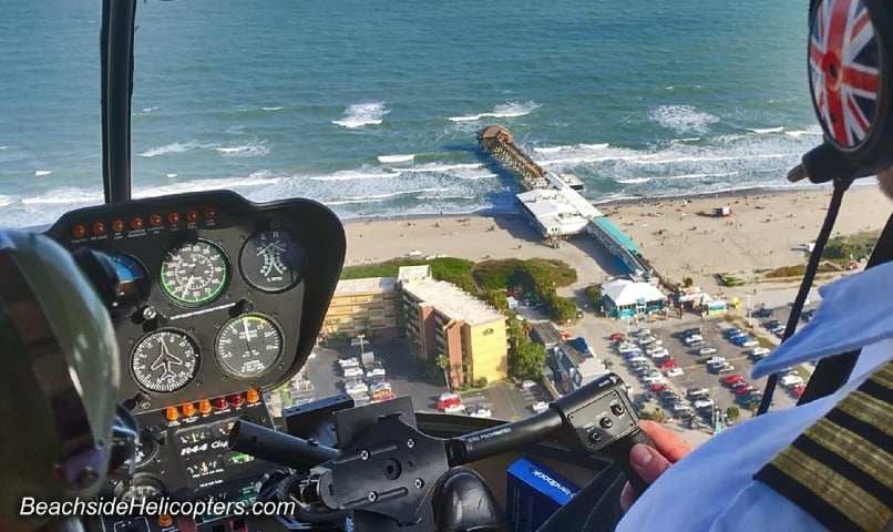 Beachside Helicopters Above Cocoa Beach Pier