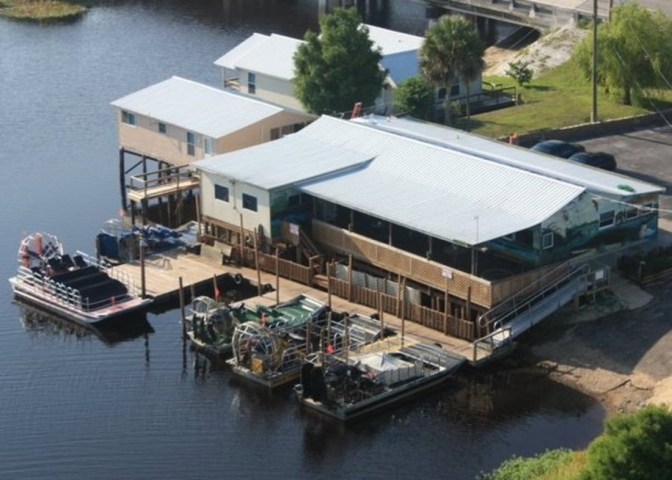 Airboat Rides At Midway Facility Exterior Drone View