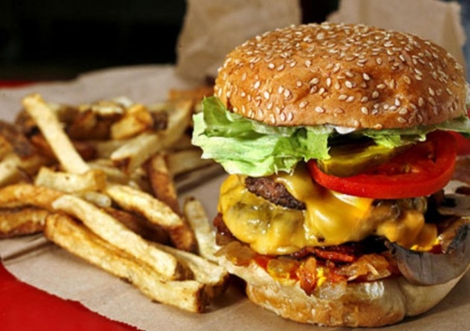 Burger and fries from Five Guys Burgers and Fries