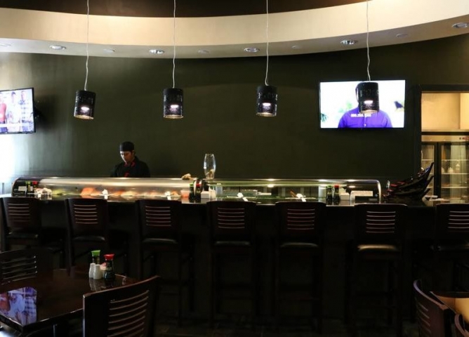 Bean Sprout Asian Cuisine Sushi Chef Behind Sushi Bar