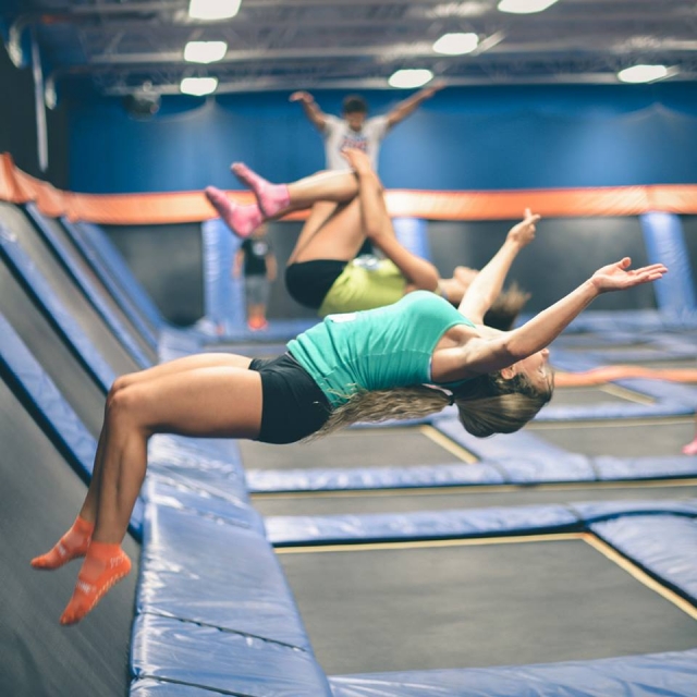 Sky Zone Indoor Trampoline Park Kids Flipping