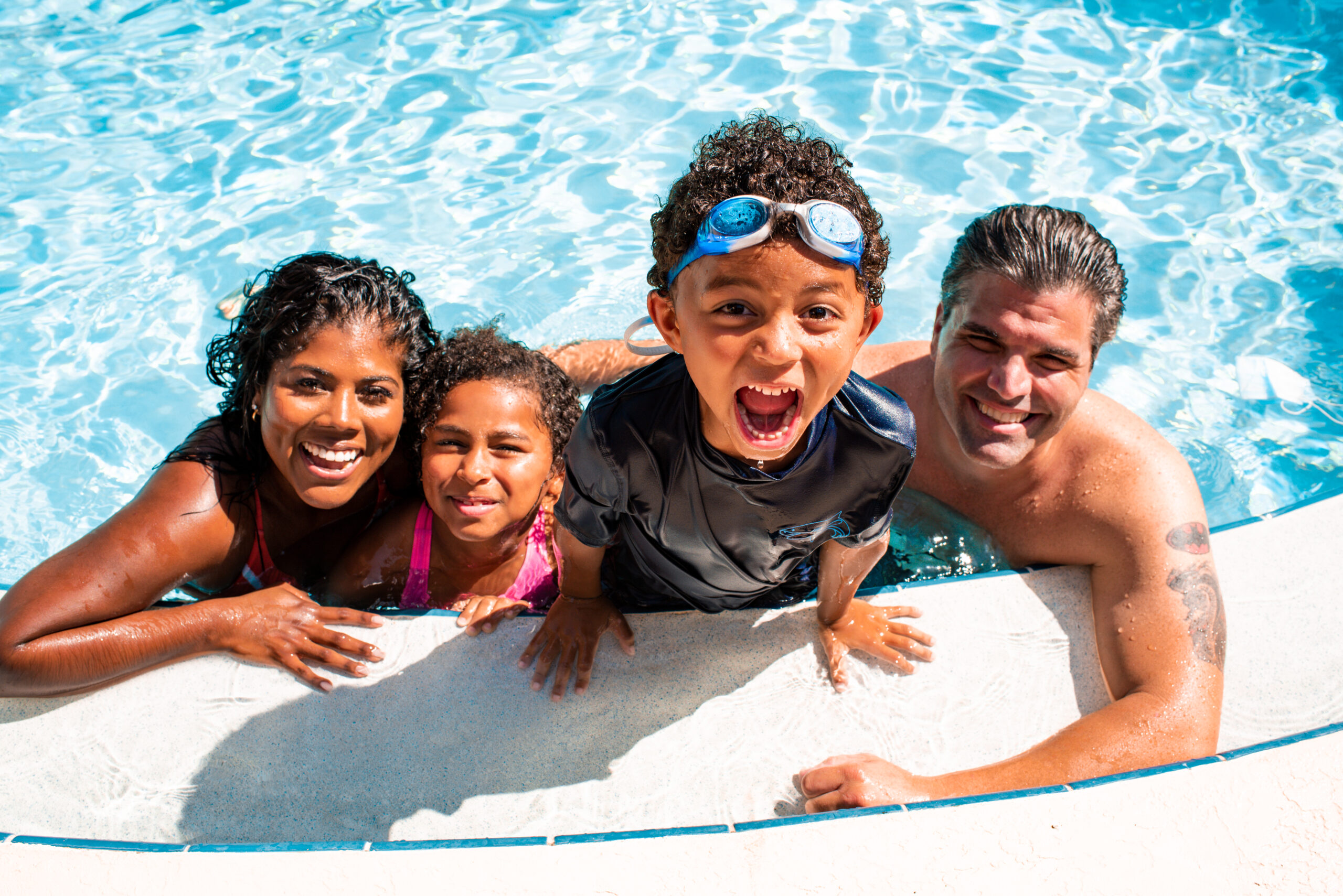 Family at a the Pool on the Space Coast