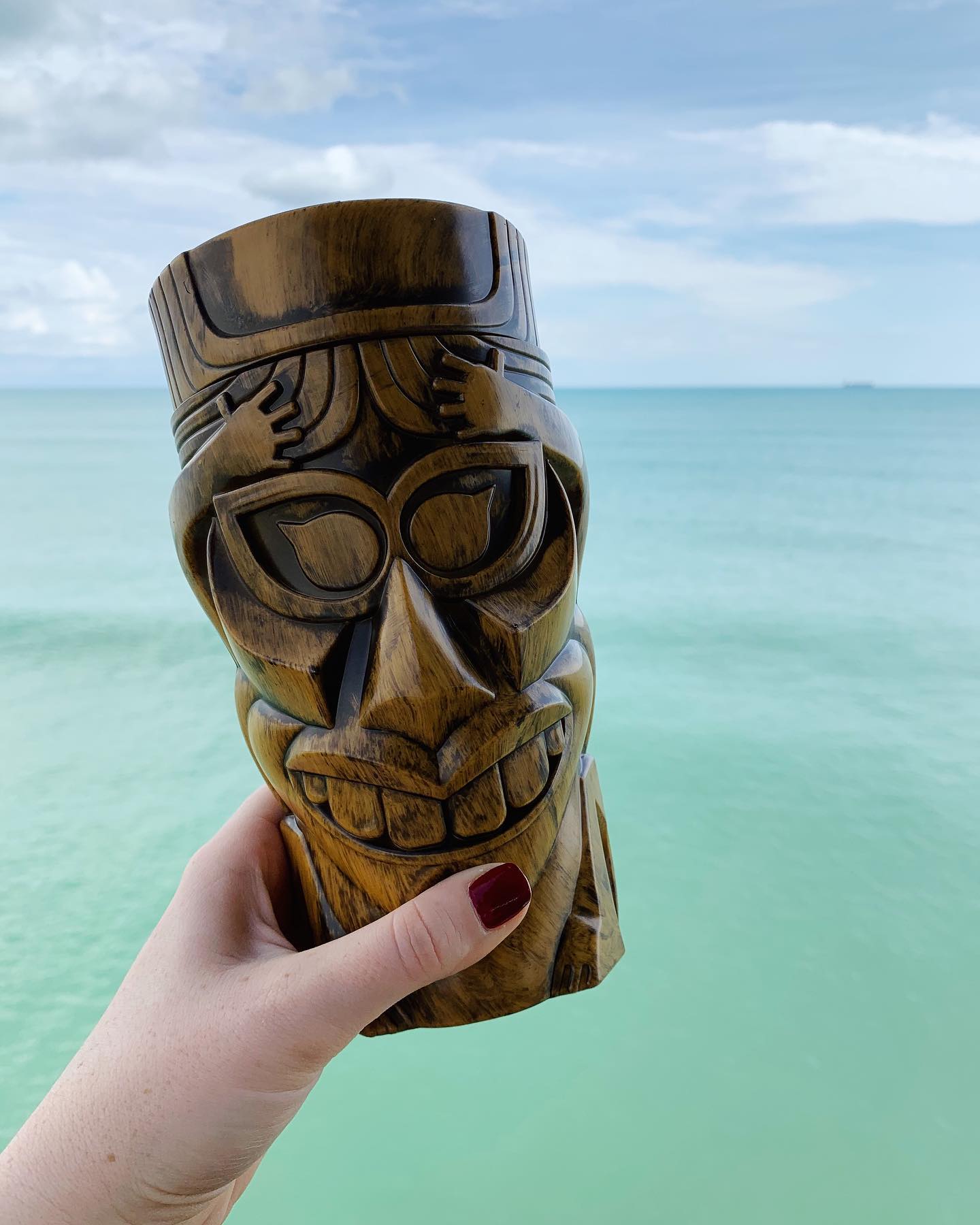 tiki cup over atlantic ocean