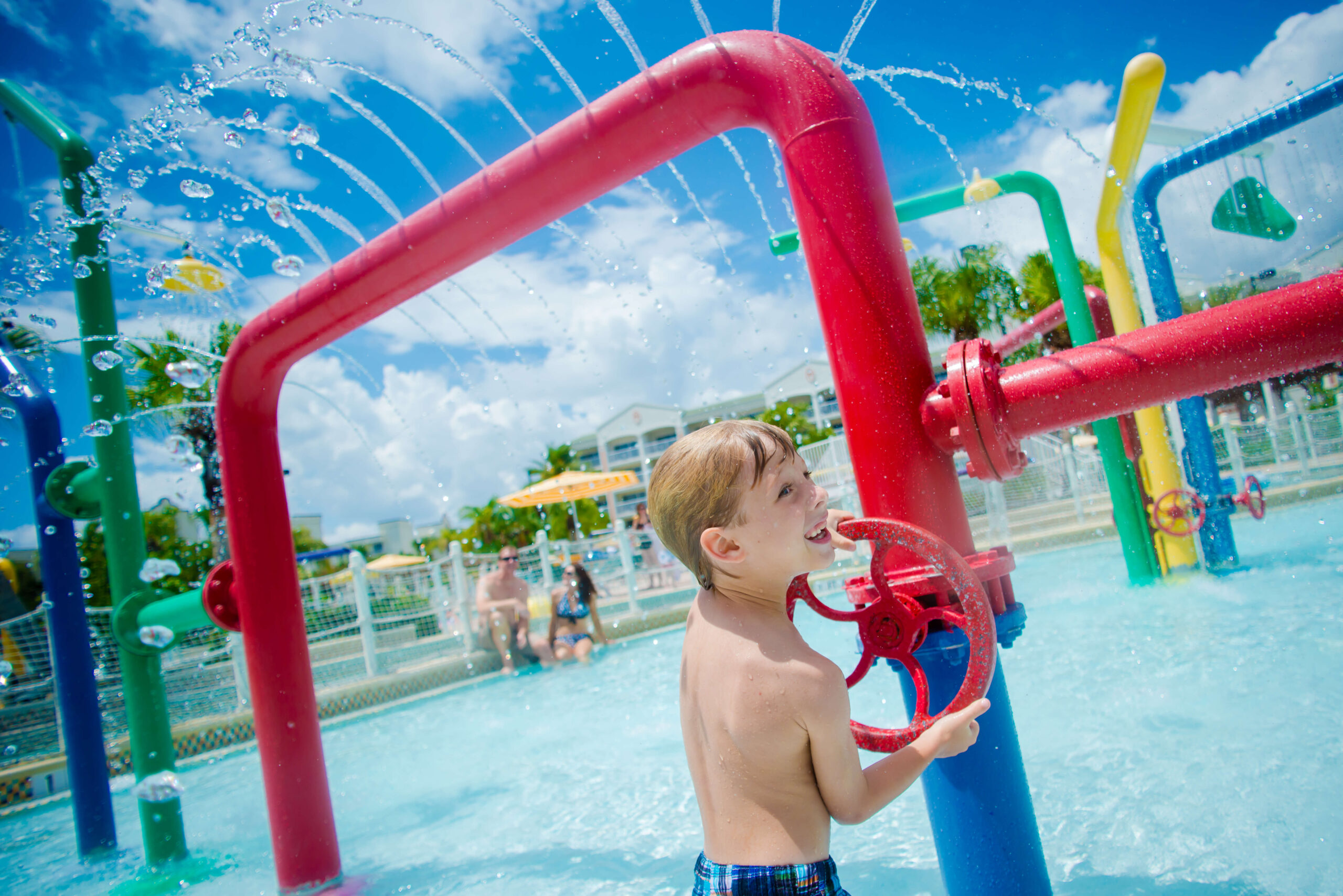 A kid enjoying the water park at the Holiday Inn Club Vacations Resort in Cape Canaveral, FL