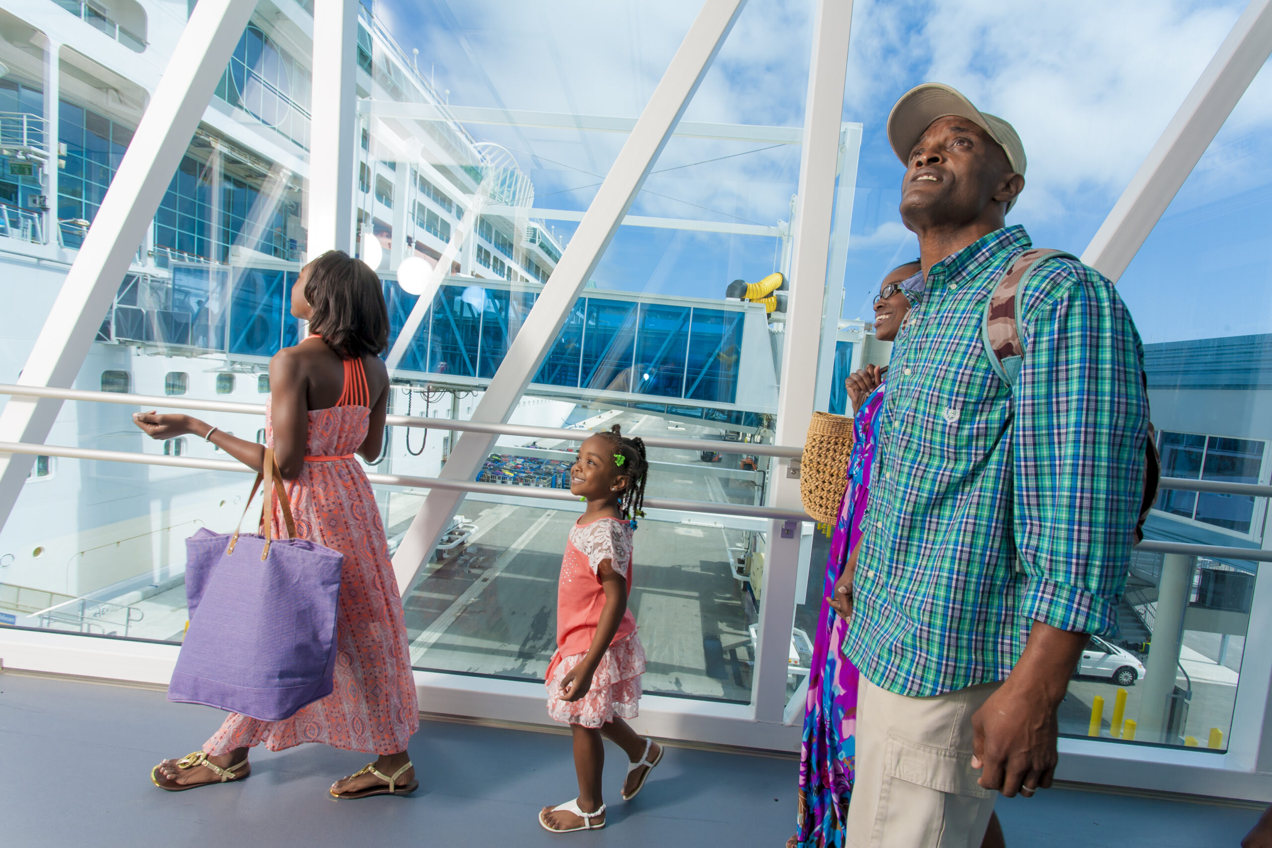 family boarding cruise