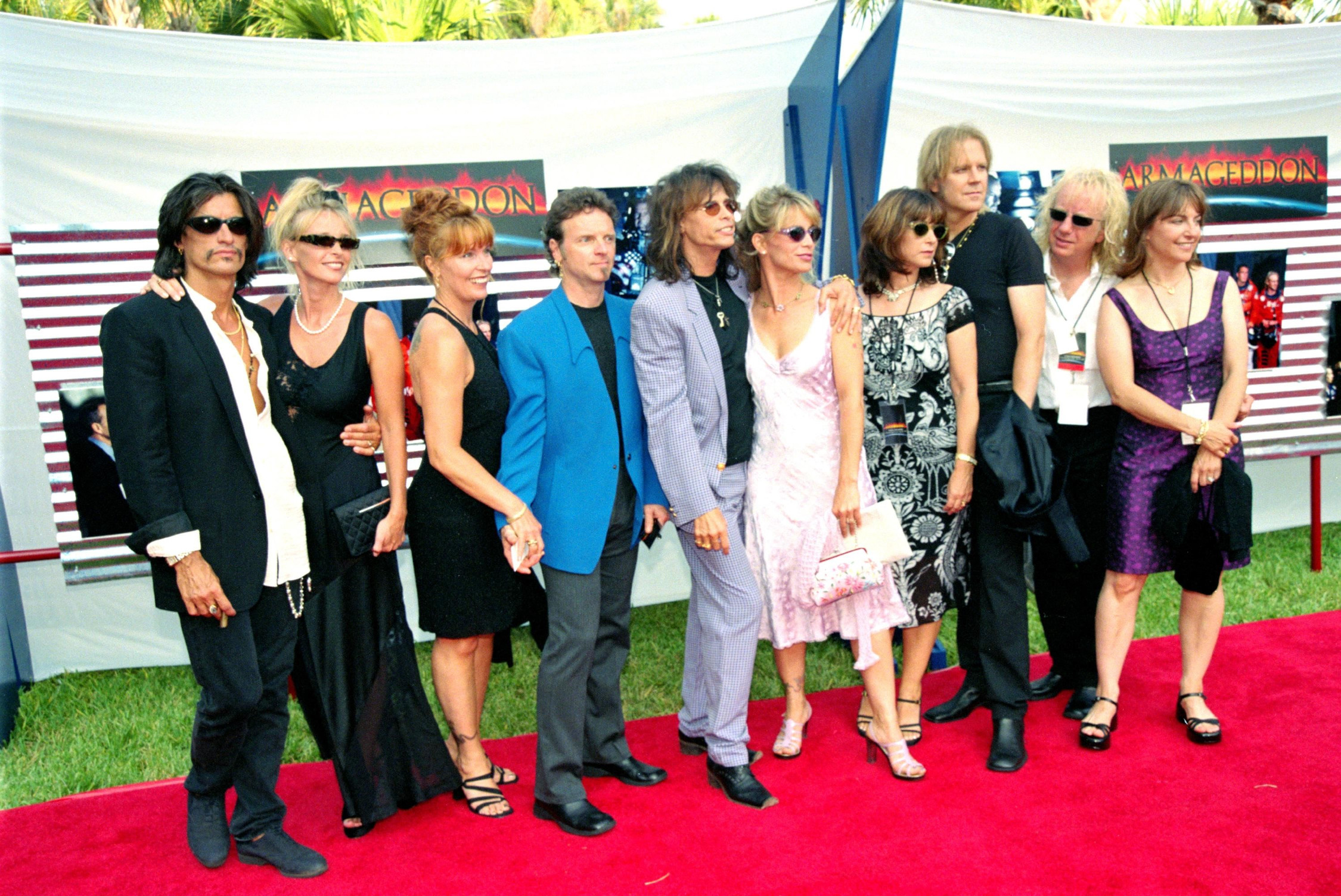 Aerosmith and Guests on red carpet for "Armaggedon
