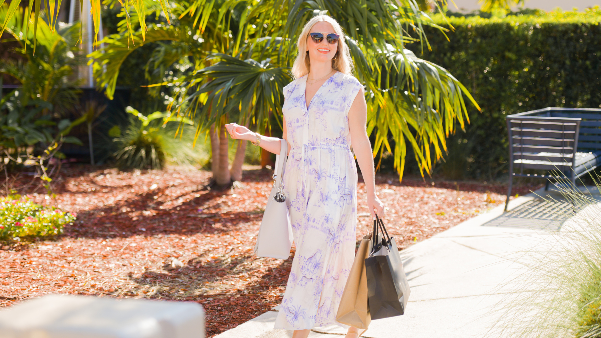 woman shops at The Avenues in Viera