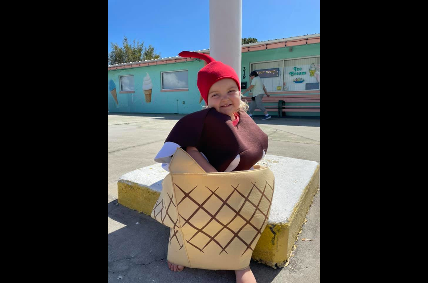 Space Coast Ice Cream little girl in ice cream costume