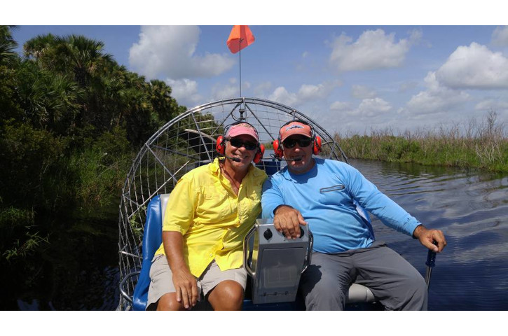 Captain and friend on airboat