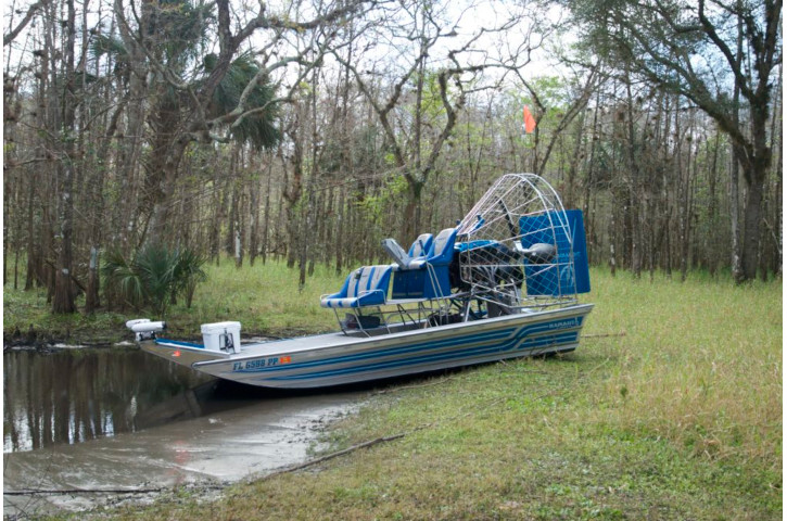 Airboat in the swamp