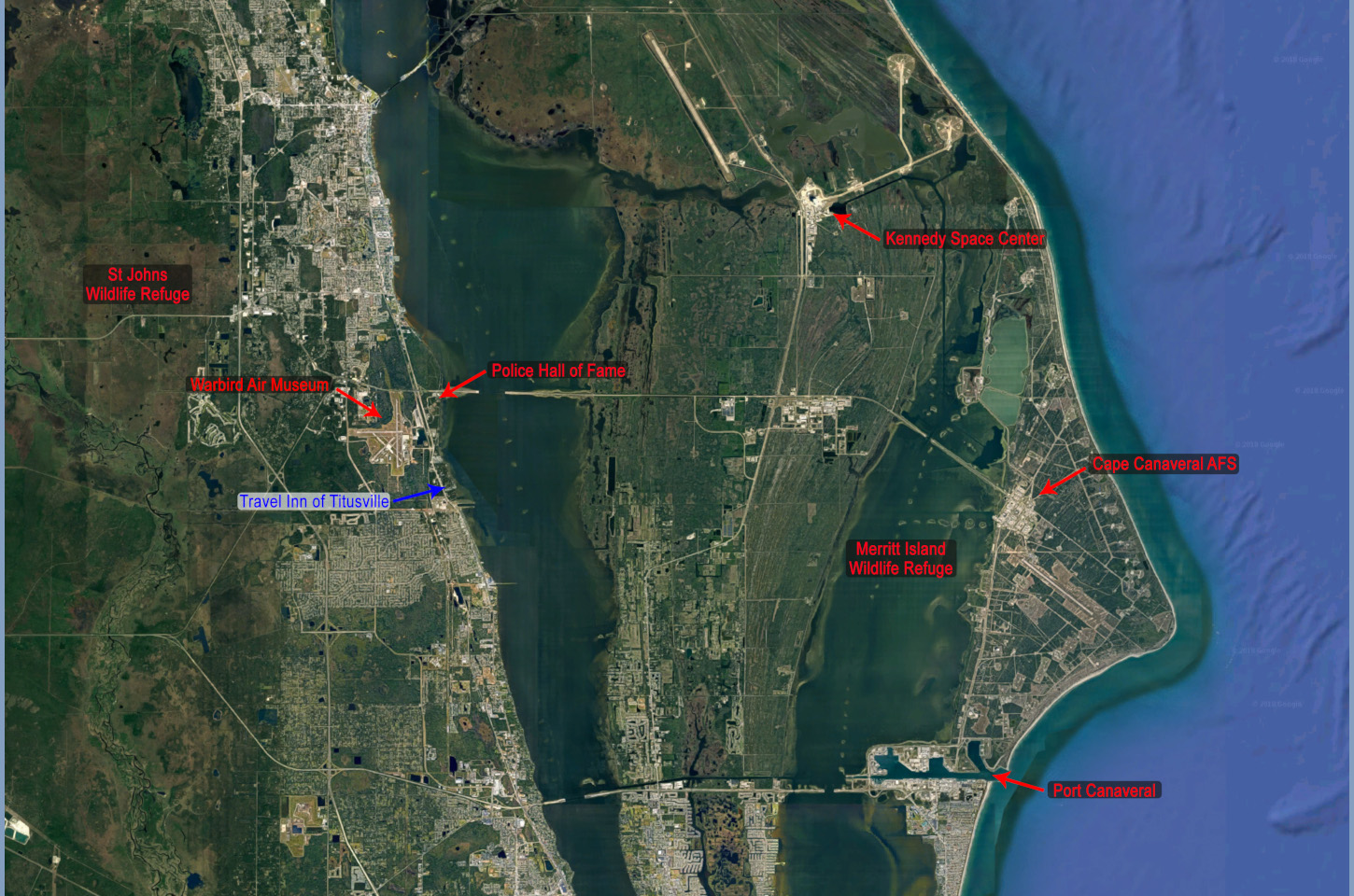 Travel Inn Titusville Location Map