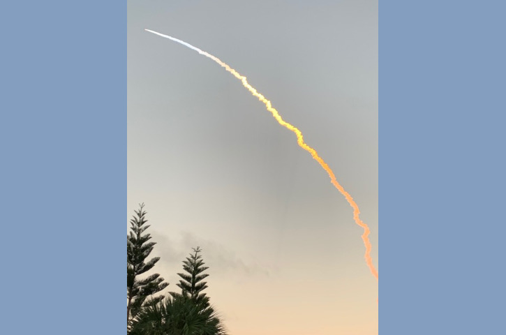 Example of rocket launch viewed from Bed and Breakfast