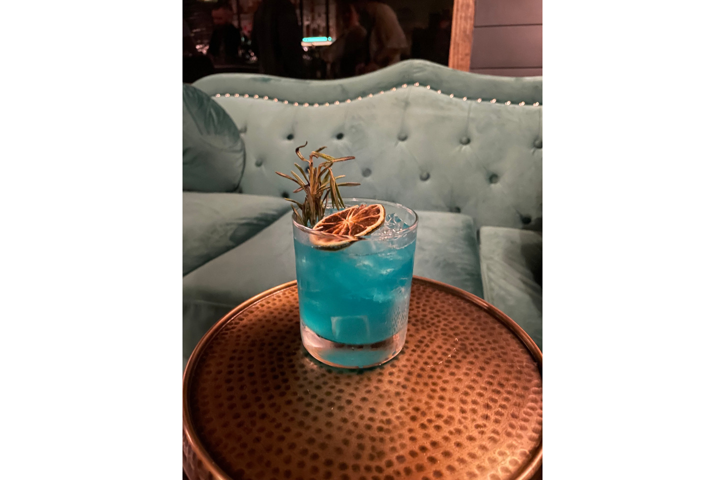 Lourdes Library Blue Rose cocktail