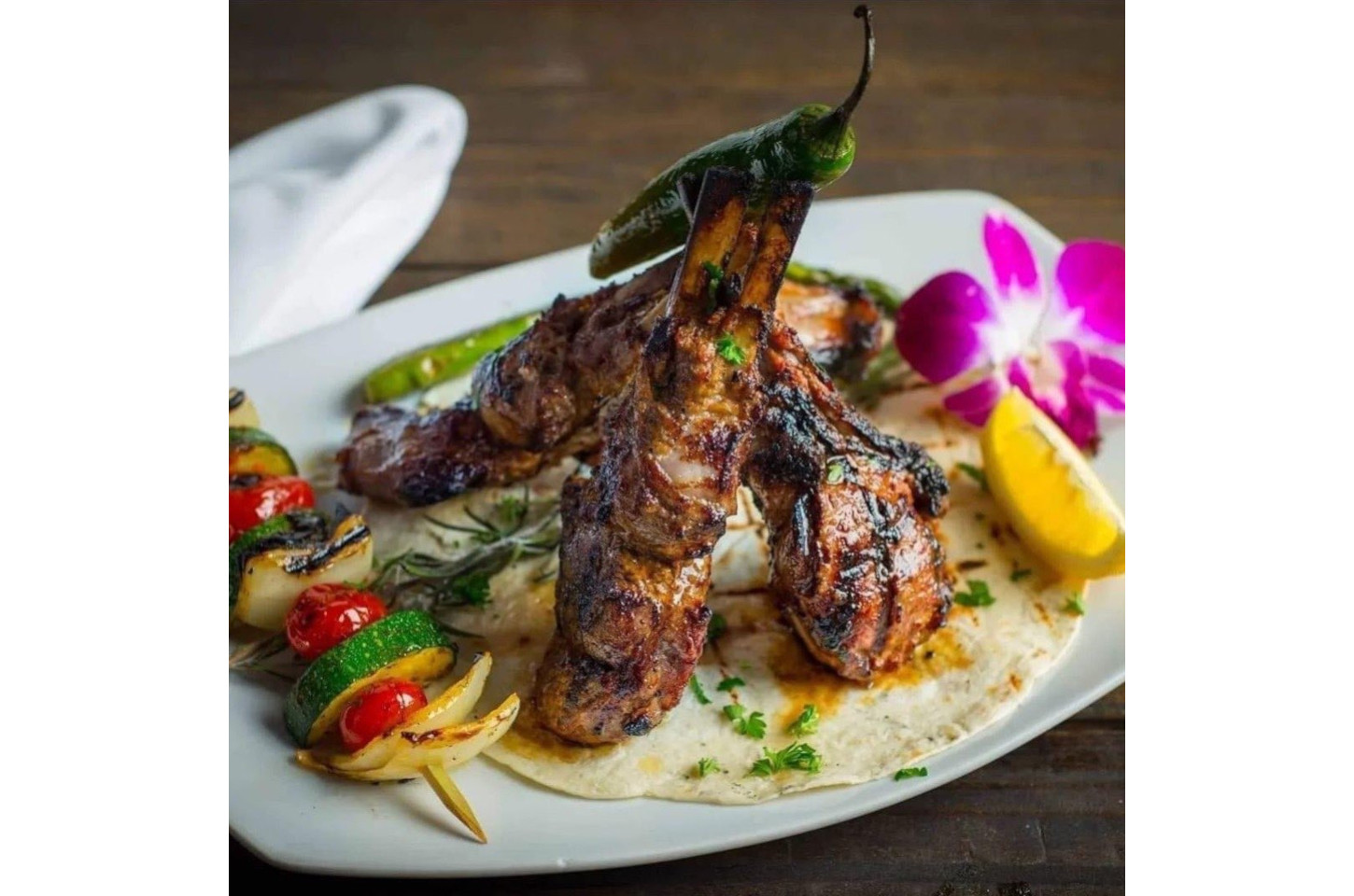 Grilled lamb