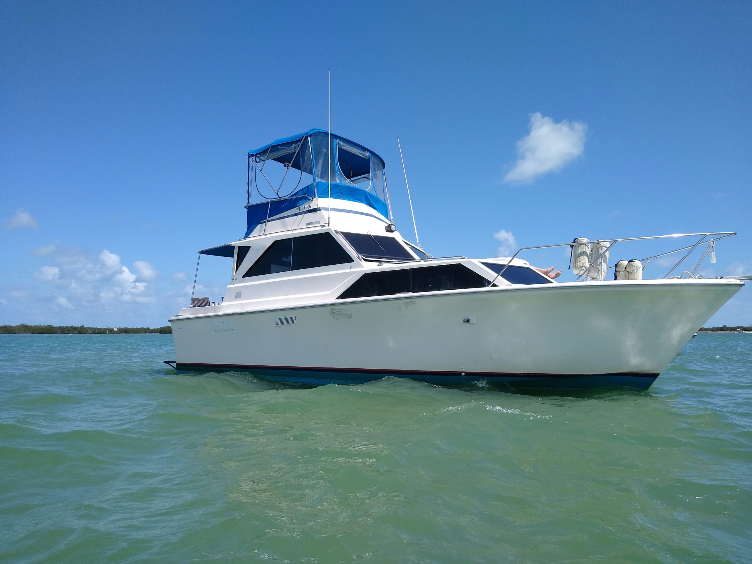 A fishing charter boat in the water