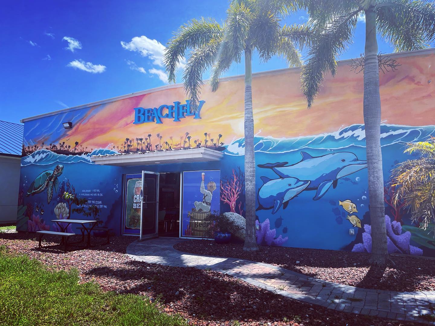 BeachFly Brewing's exterior and mural