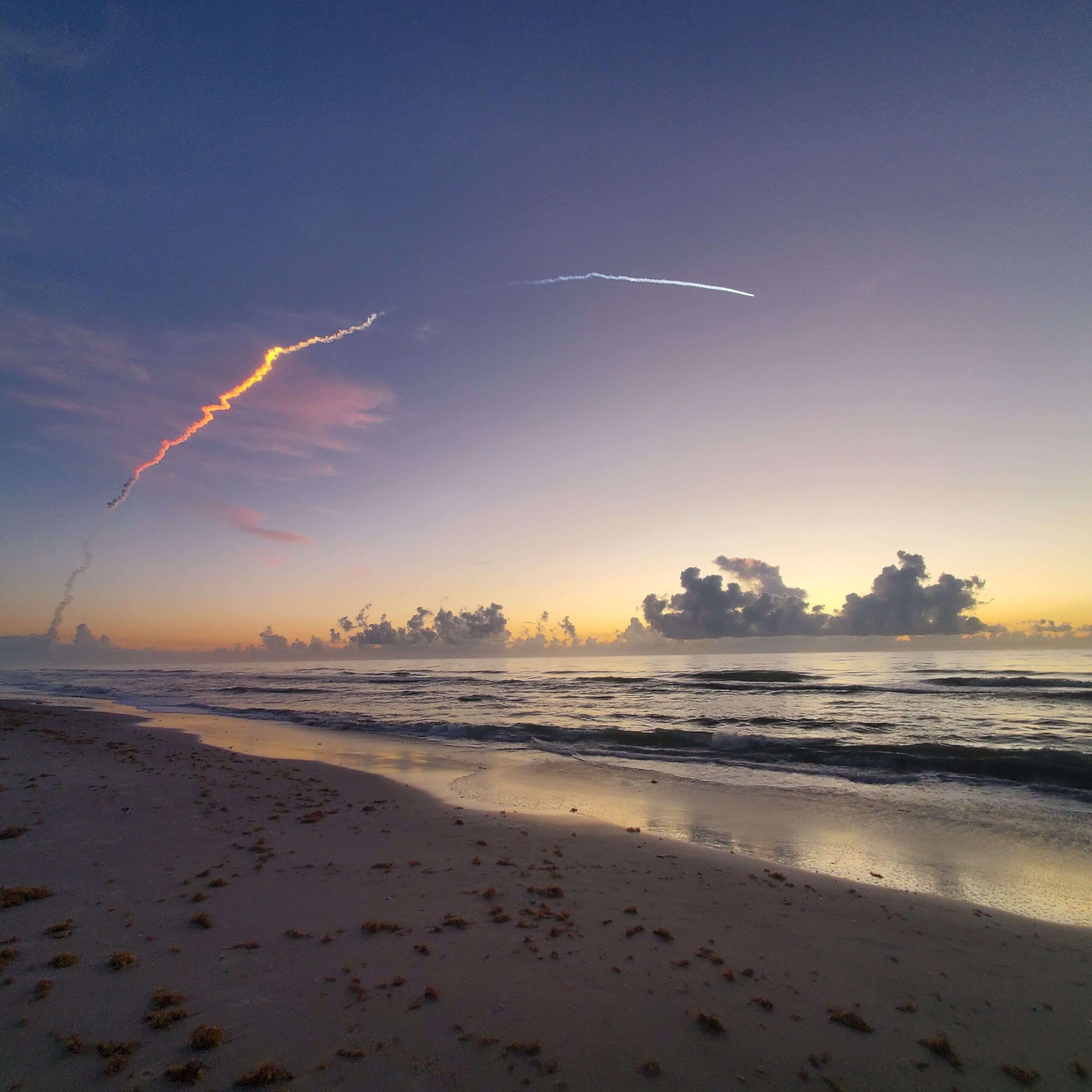 Evening launch over the river