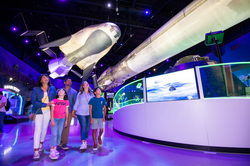 A family explores Gateway at Kennedy Space Center Visitor Complex