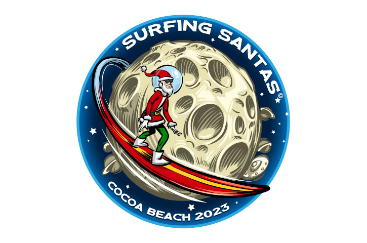 surfing santa 2023 logo