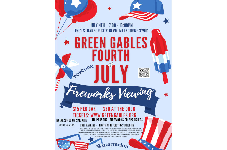 Green Gables Historic Home - Melbourne Fireworks Viewing Flyer