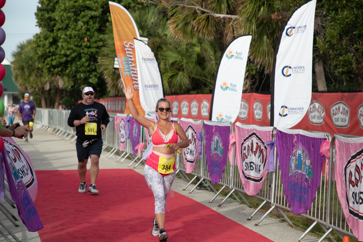 runners finish the cocoa beach half marathon
