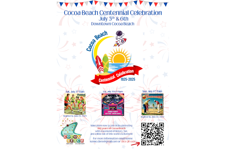 cocoa beach centennial celebration flyer new logo