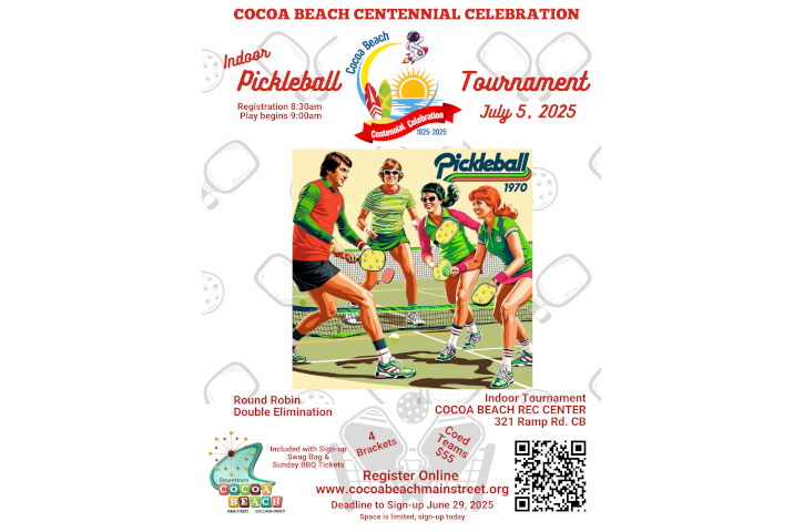 cocoa beach centennial celebration pickleball new logo