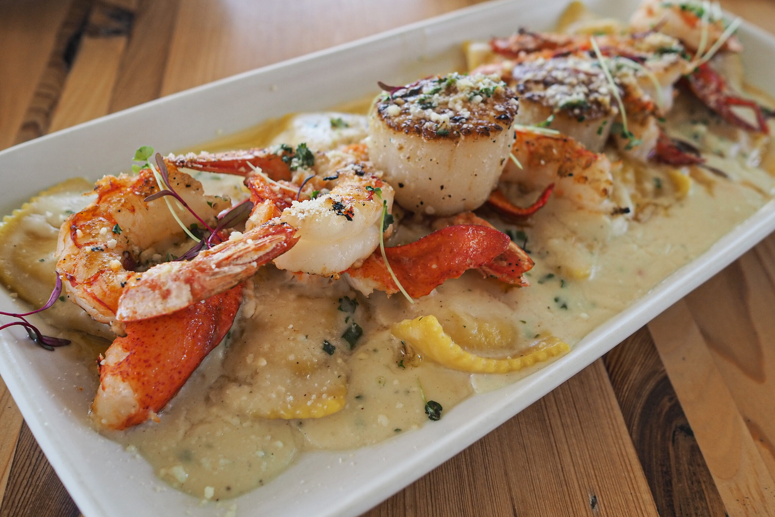shrimp and scallop ravioli image by Ricky Ly