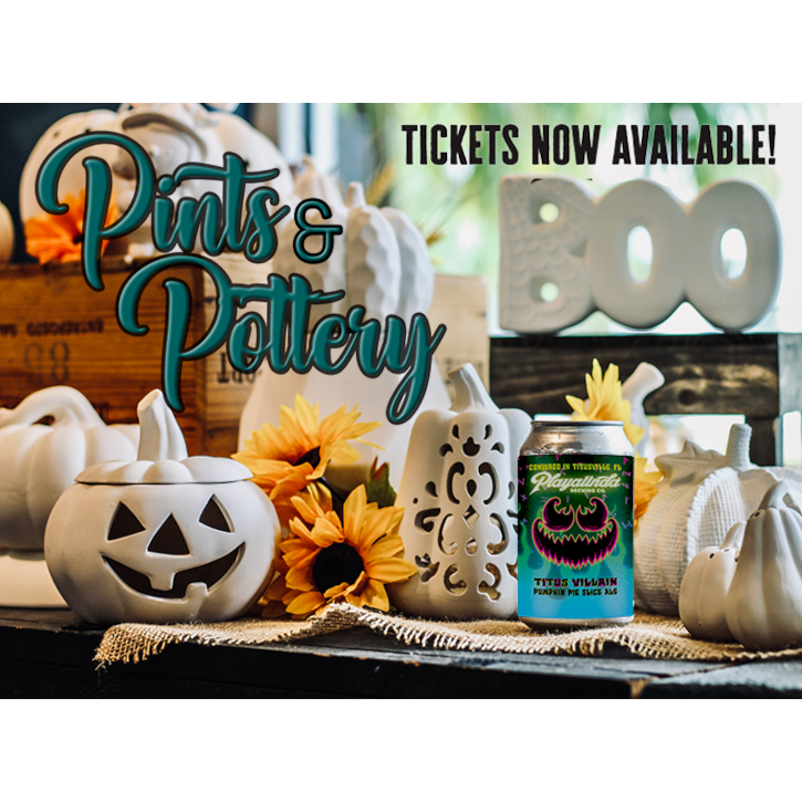 Pints & Pottery - Pumpkins! At Playalinda Brewing Company Banner
