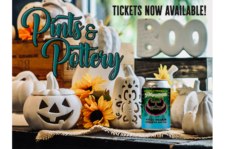 Pints & Pottery - Pumpkins! At Playalinda Brewing Company Banner